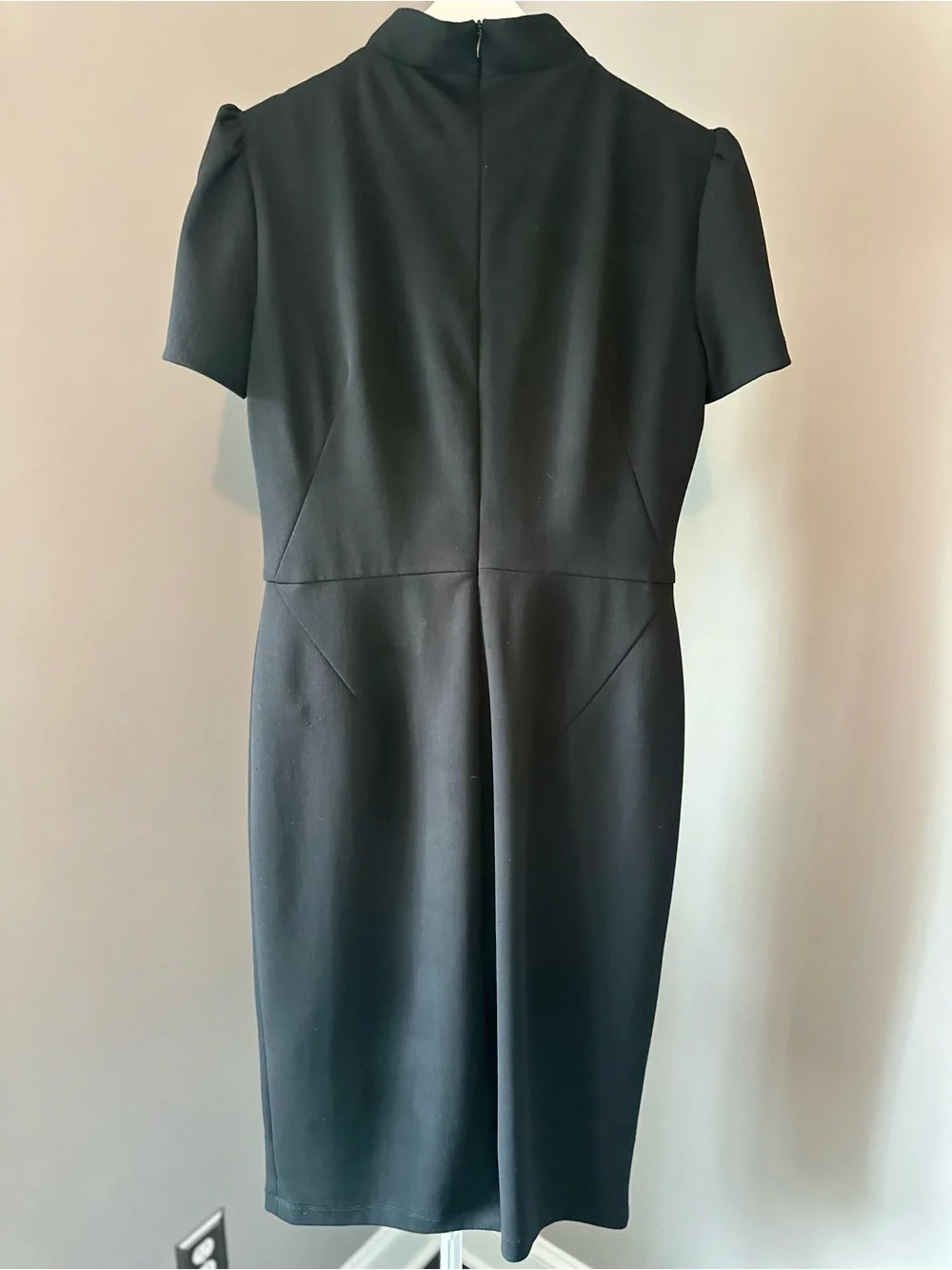 Maggy London Black Midi Tie-Neck Sheath Dress - Picture 4 of 5